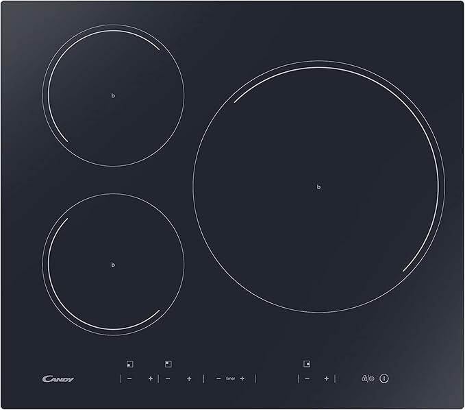 Candy Ceramic hob, 3 zones, 590 mm, Black CI633DC