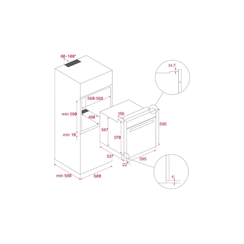 Teka Oven, Stainless Steel, 70 L, Hydrolytic, A+ HCB6525