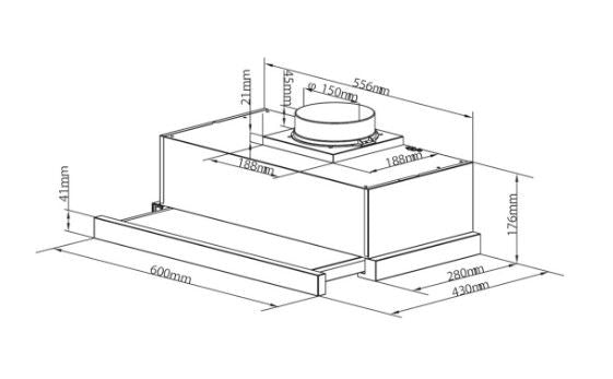Candy CBT6252X Hood, 60cm, 332m3/h, Telescopic