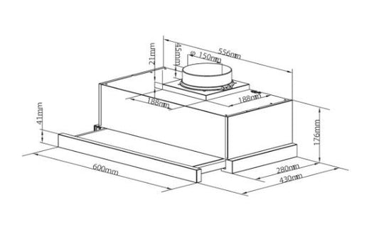 Candy CBT6252X Hood, 60cm, 332m3/h, Telescopic