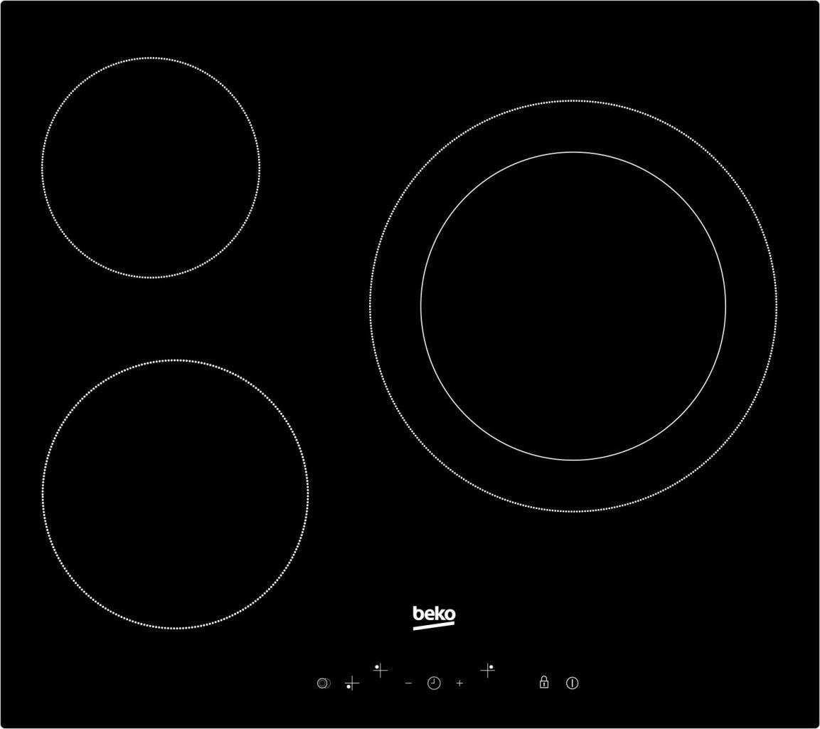 Beko hob, 3 zones, 60cm HIC63402T