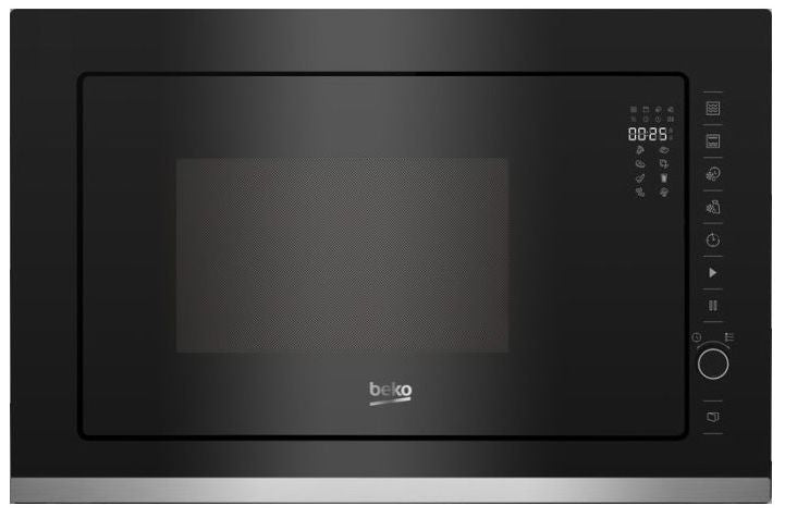 Beko BMGB25333X integrated microwave, Black glass, 25 L, 900 W, Grill