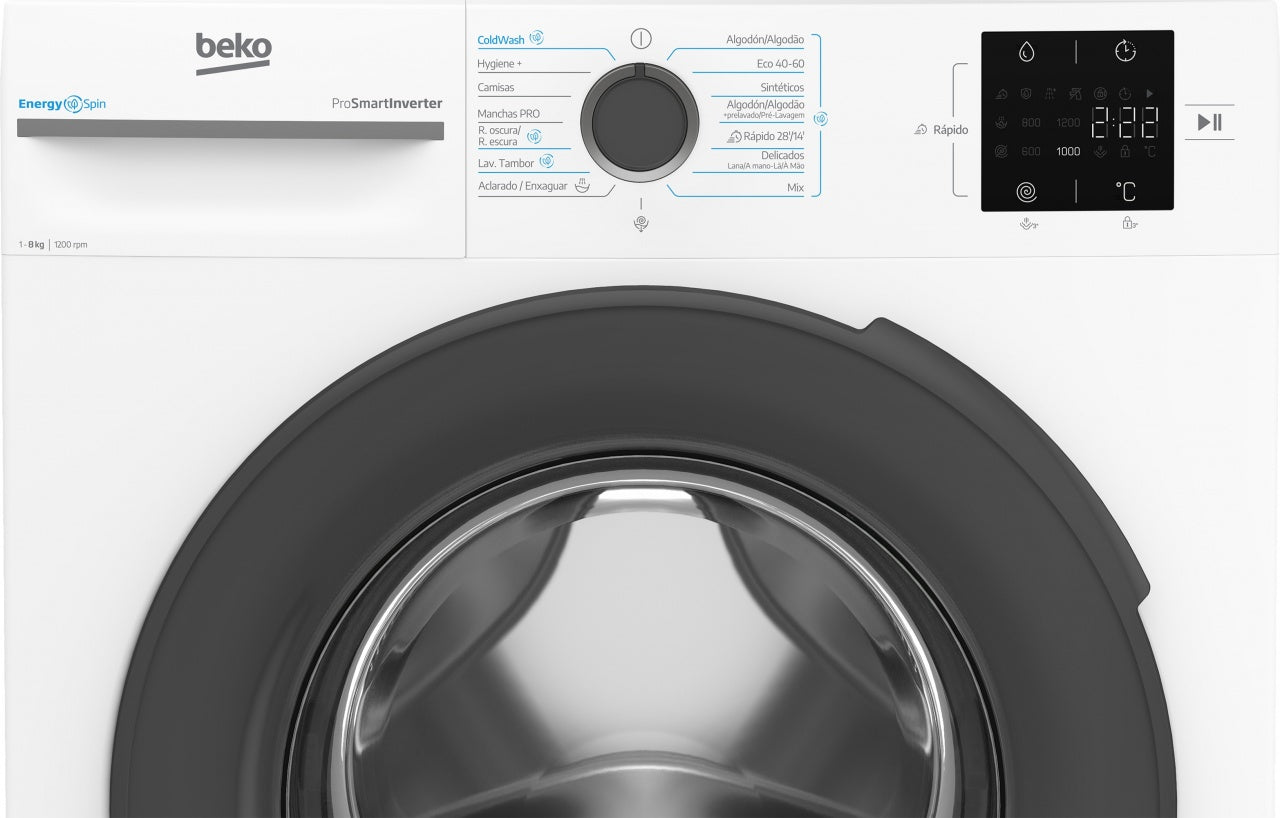 Beko B300 Series Front Loading Washing Machine, White, 8 kg, 1200 rpm, A VBM3WFT38213WA