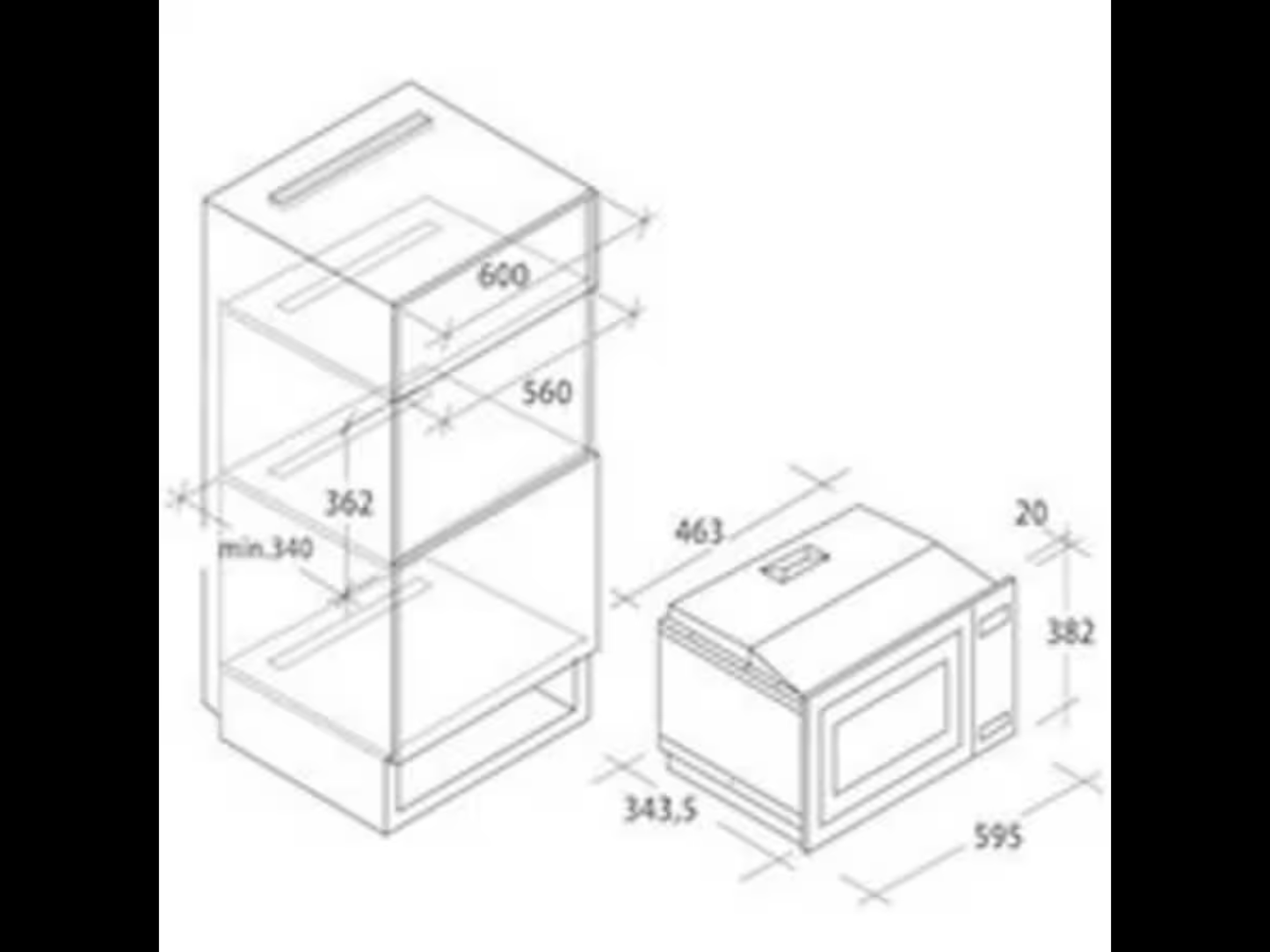 Candy 20-litre built-in microwave with grill - CA20FMW7