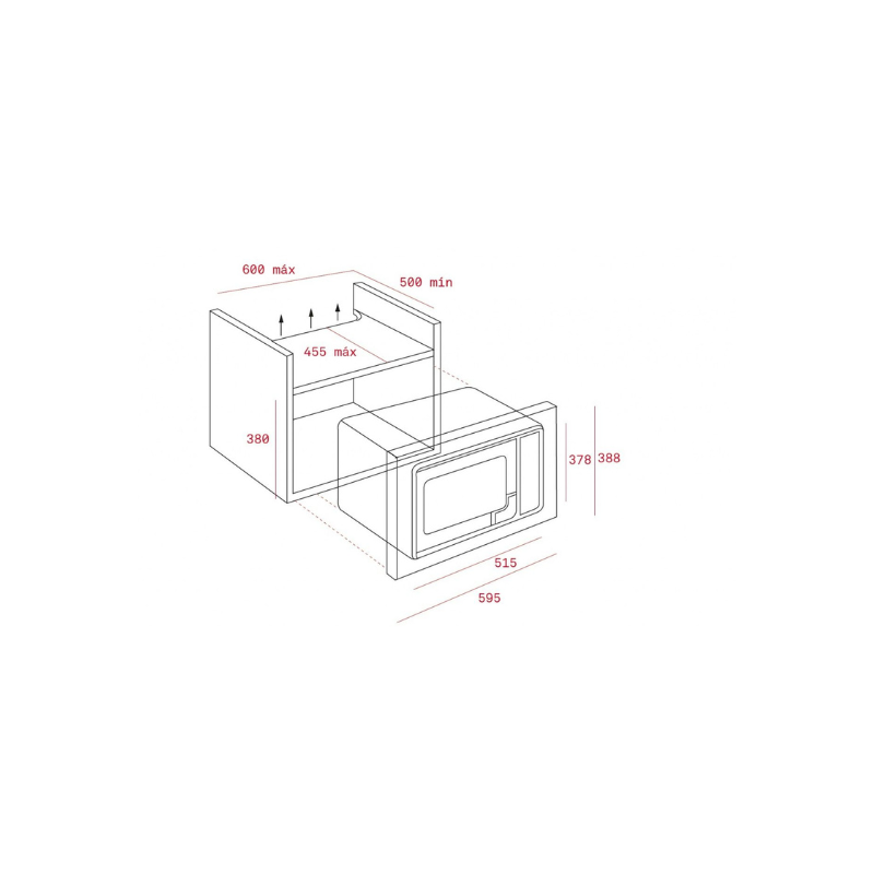 Teka integrated microwave, Inox, 25 L, 900 W, Grill MWE255FI