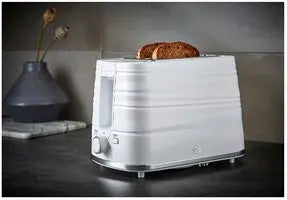Swan, 2 Slice Symphony Toaster, High Gloss and Matt Finish, 930 Watt, White, Plastic ST31050WN
