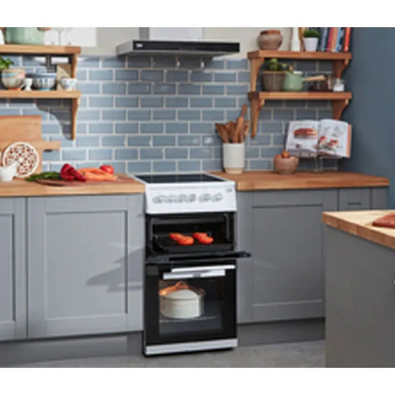Beko Double Oven Electric Cooker 50cm (White) KDVC563AW
