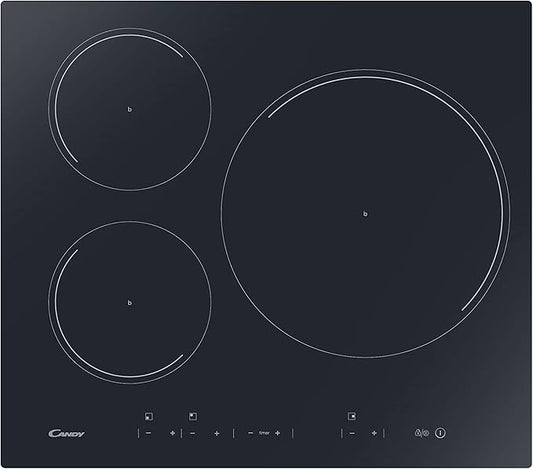 Candy Ceramic hob, 3 zones, 590 mm, Black CI633DC