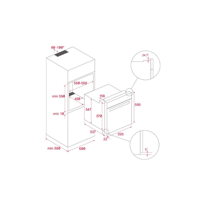 Teka Oven, Stainless Steel, 70 L, Hydrolytic, A+ HCB6525