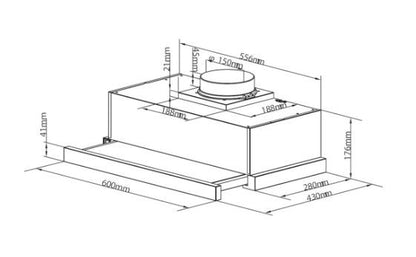 Candy CBT6252X Hood, 60cm, 332m3/h, Telescopic