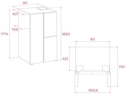 Teka American Refrigerator with Wine Cooler RLF85950