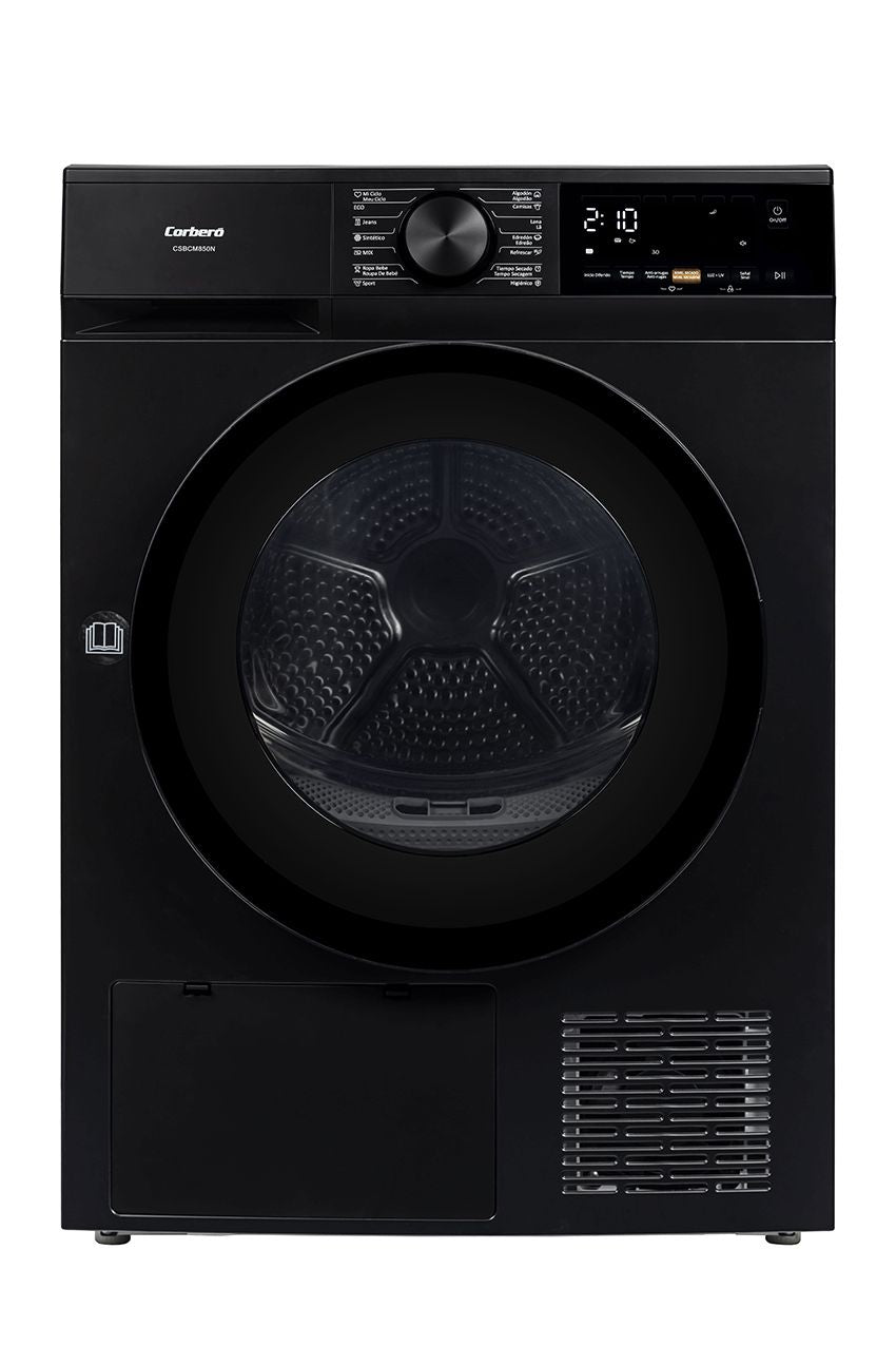 Corbero CSBCM850N Dryer, 8kg, Heat Pump, Black