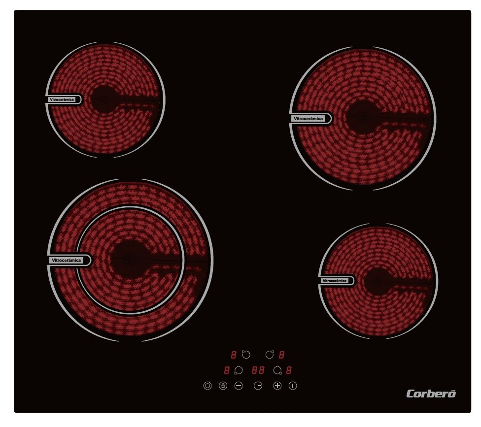 Corbero CCVG4645 Ceramic Hob, 4 Zones, 60cm