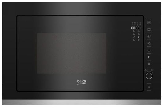 Beko BMGB25333X integrated microwave, Black glass, 25 L, 900 W, Grill