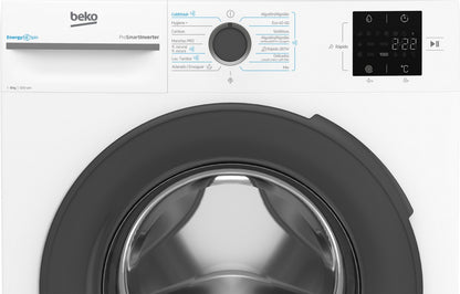 Beko B300 Series Front Loading Washing Machine, White, 8 kg, 1200 rpm, A VBM3WFT38213WA