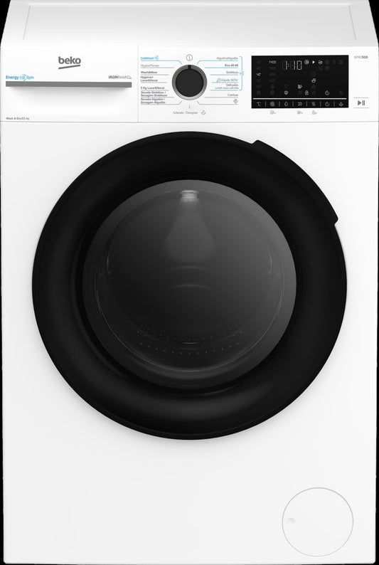 Beko BM5DFT48437WB washer dryer, 8/5kg, 1400rpm, D