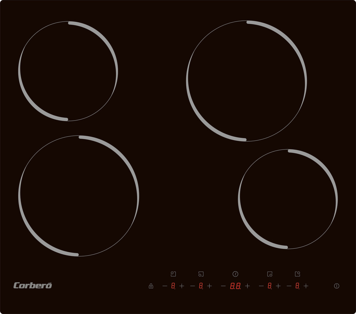 Corbero CCVM4604 Ceramic Cooktop, 4 Zones, 60cm, Touch Control