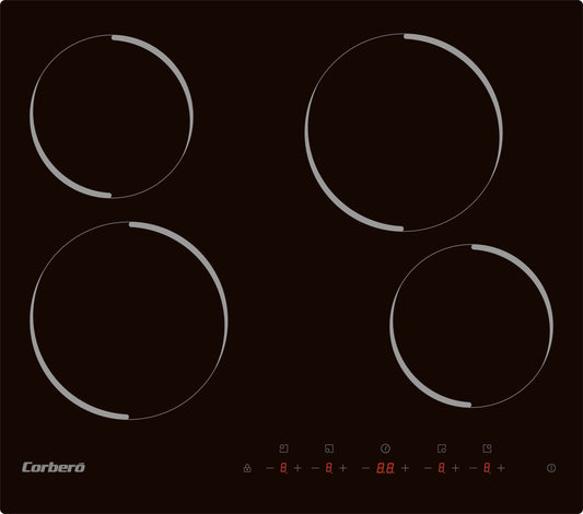 Corbero CCVM4604 Ceramic Cooktop, 4 Zones, 60cm, Touch Control