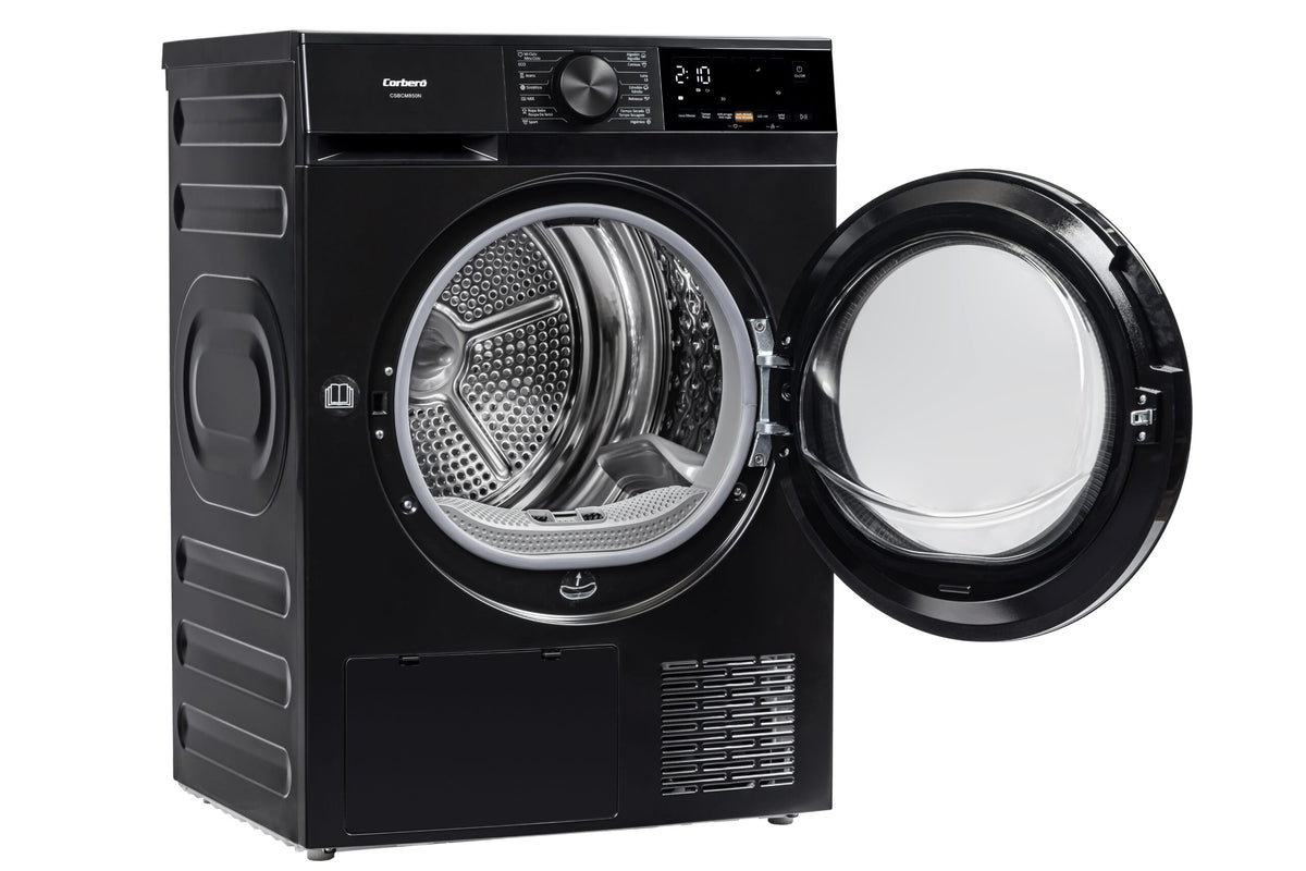 Corbero CSBCM850N Dryer, 8kg, Heat Pump, Black