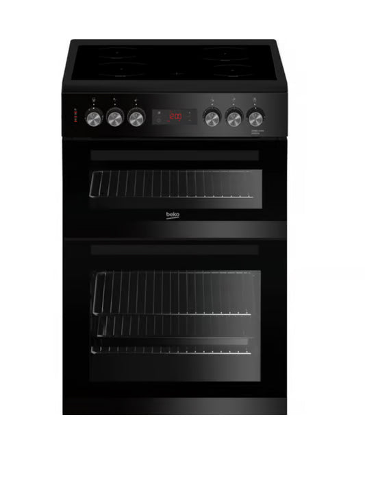 Beko 60cm Double Oven Electric Cooker KDC653K