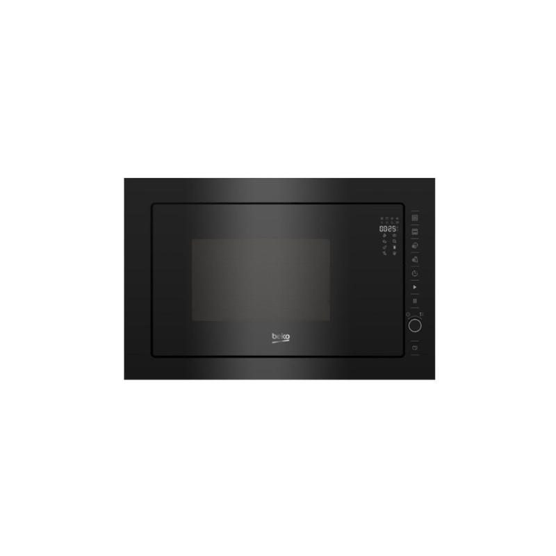 Beko integrated microwave, Black glass, 25 L, 900 W, Grill BMGB25333BG