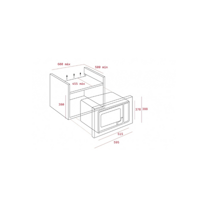 Teka integrated microwave, Inox, 25 L, 900 W, Grill MWE255FI