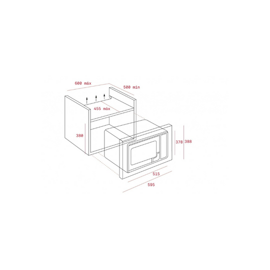 Teka integrated microwave, Inox, 25 L, 900 W, Grill MWE255FI