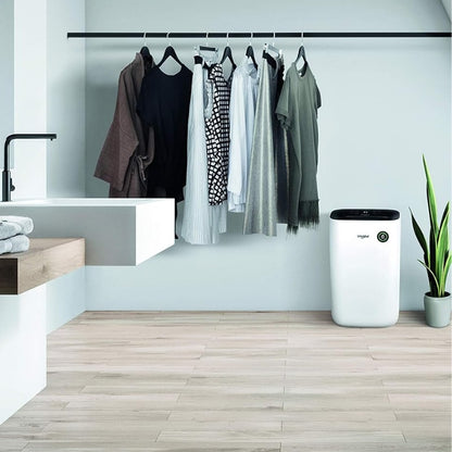 Whirlpool 20L Per Day Dehumidifier, A Energy Efficiency DE20W5252