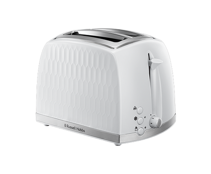 Russell Hobbs Honeycomb 2 Slice White Plastic Toaster 26060