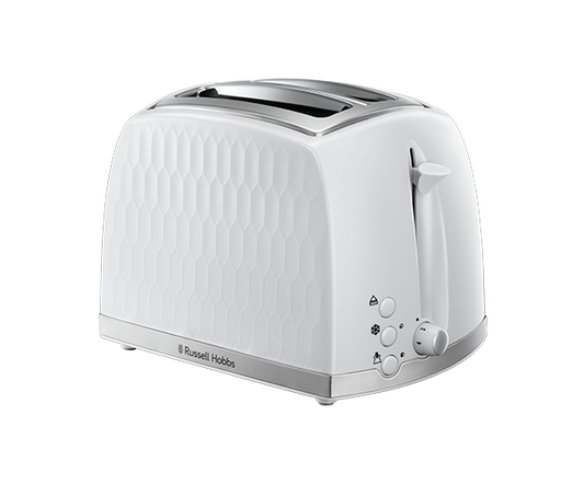 Russell Hobbs Honeycomb 2 Slice White Plastic Toaster 26060