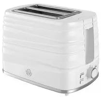 Swan, 2 Slice Symphony Toaster, High Gloss and Matt Finish, 930 Watt, White, Plastic ST31050WN
