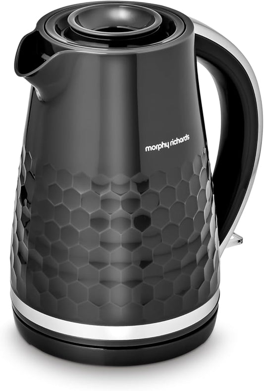 Morphy Richards Hive Kettle, 1.5L, Easy Fill System, Enhanced Waterspout, 3KW Rapid Boil, 360 Degree Base, Limescale Filter, Water Viewing Window, Black, 108271