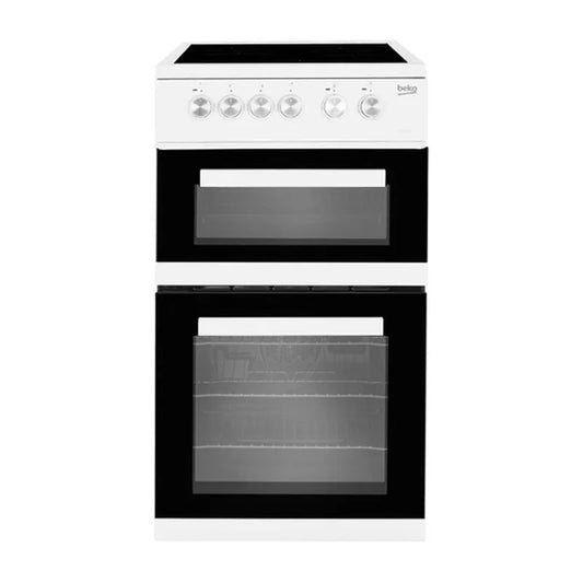 Beko Double Oven Electric Cooker 50cm (White) KDVC563AW
